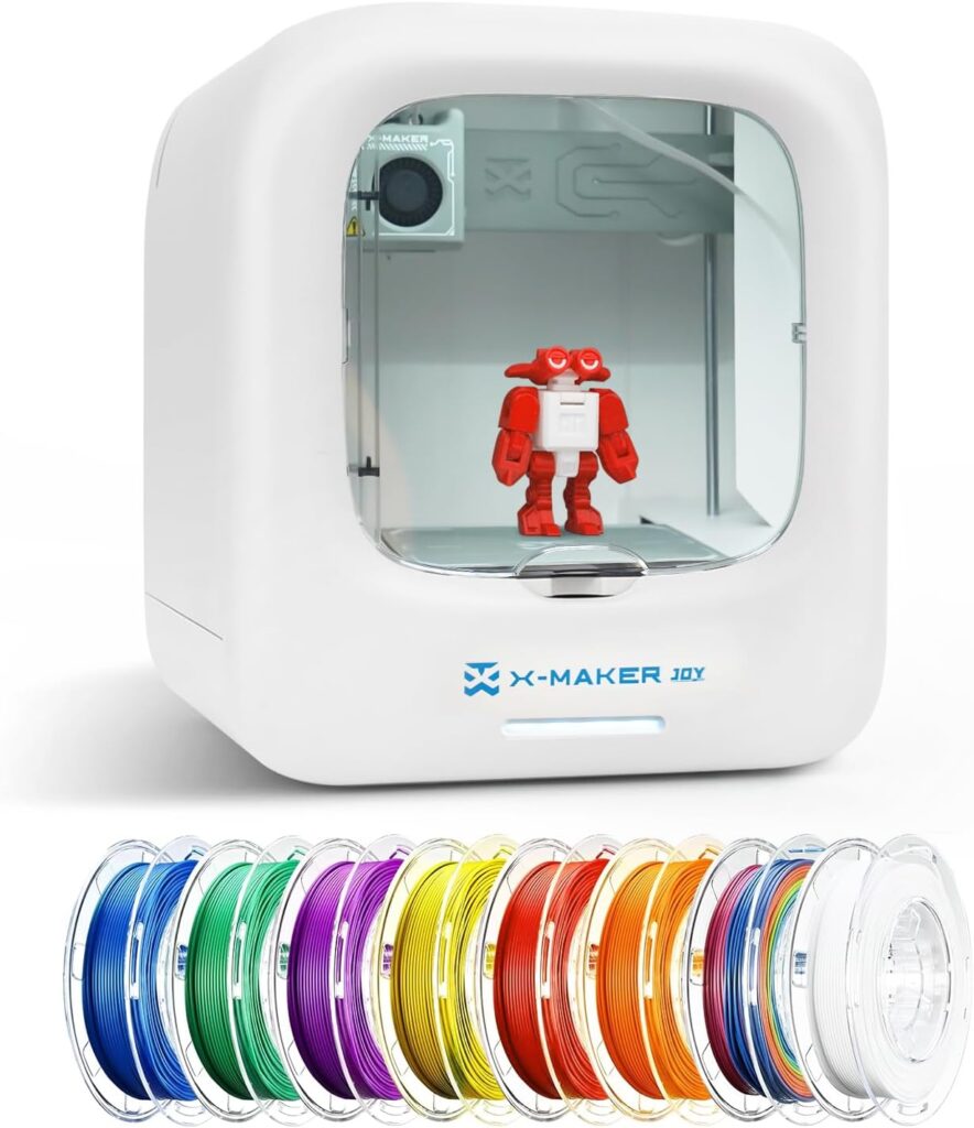 3D Printer for Kids, Beginner 3D Printer with 8 PLA Filament Set, Huge Toy Library  Modify, Wi-Fi  App Control, Create STEM Toys, High Precision, W/ 15+ Mini 3D Design Module, X-Maker Joy