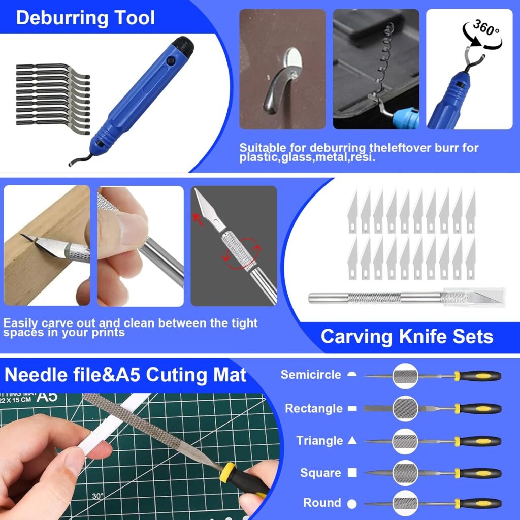 3D Printer Tools Kit, 139pcs 3D Printer Accessories Includes Nozzle Cleaning Needles, Deburring Tools, Removable Screwdriver Kit, Electric Polishing Machine, for 3D Print Removing, Cleaning, Finishing