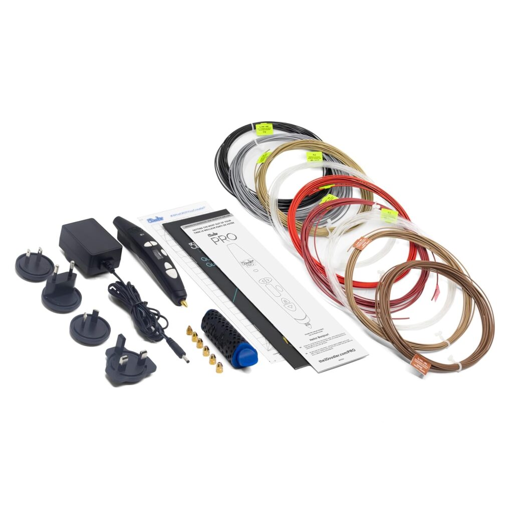 3Doodler PRO(2025) 3D Printing Pen, Design and Prototyping Tool for Creative Professionals, Includes Speciality Plastic Materials, Interchangable Nozzle Set and More