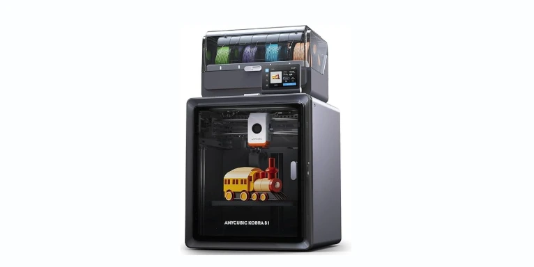 Anycubic 3D Printer Kobra S1 Combo, Multi-Color 3D Printer Max 600mm s High Speed Printing High Precision, Works Right Out of Box Sealed Storage Intelligent Mult-Filament Drying