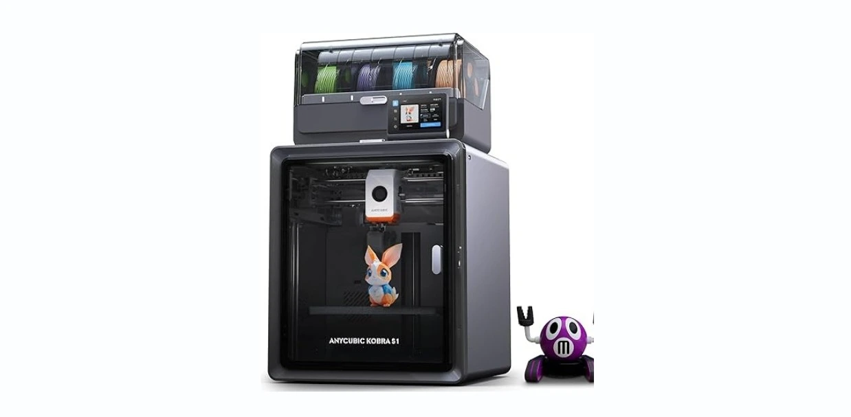 Anycubic Kobra S1 Combo 3D Printer, 4 Stunning Multicolor with Anycubic ACE PRO