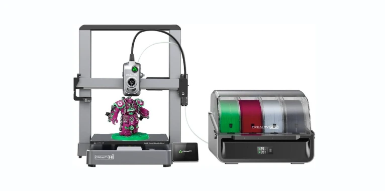 Creality Hi Combo 3D Printer, Multi Color 3D Printing with CFS, 500mm s Print Speed 95 Pre-Assemble, XY Step-Servo Motor and Auto Leveling Build Volume _10.24×10.24×11.81 inch