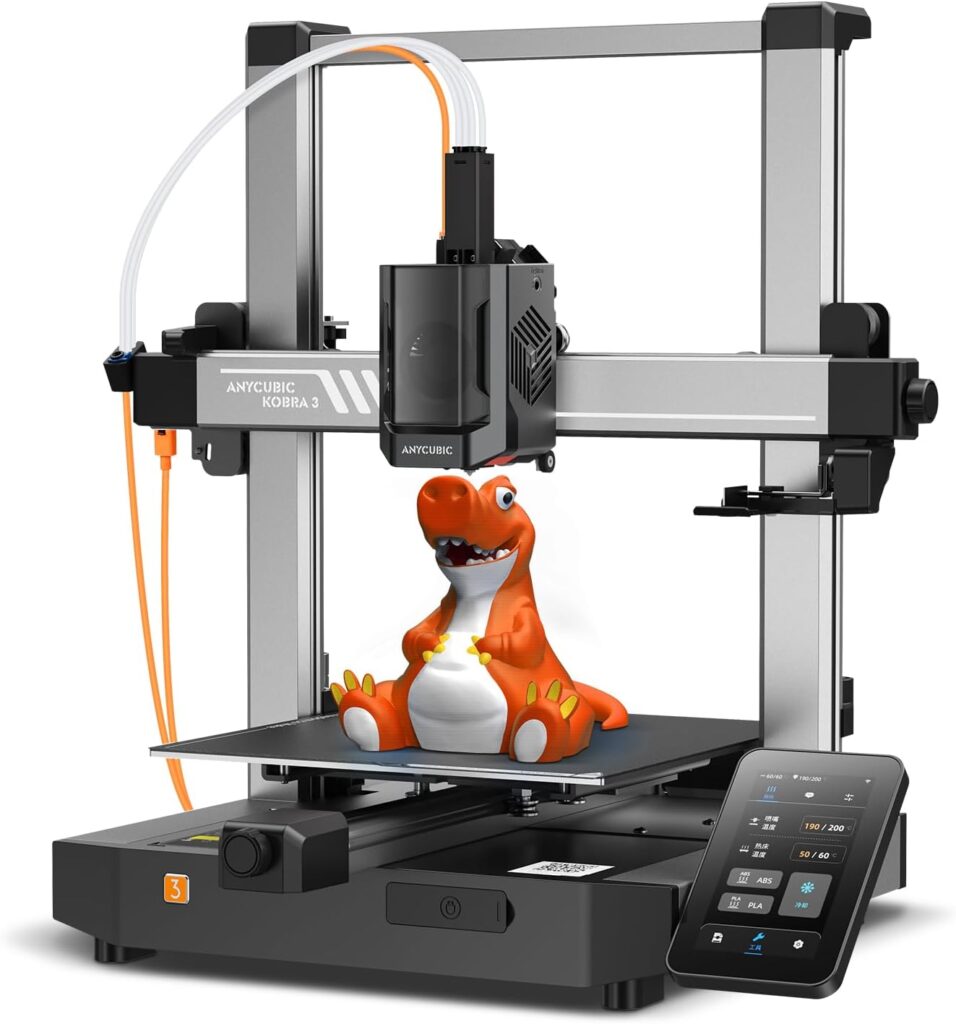Anycubic Kobra 3 3D Printer Only, Max 600mm/s Print Speed Full-auto Calibration Details Better, Multi-Color 3D Printing Need with Additional Anycubic ACE Pro, Explore Endless Fun 9.8x9.8x10.2