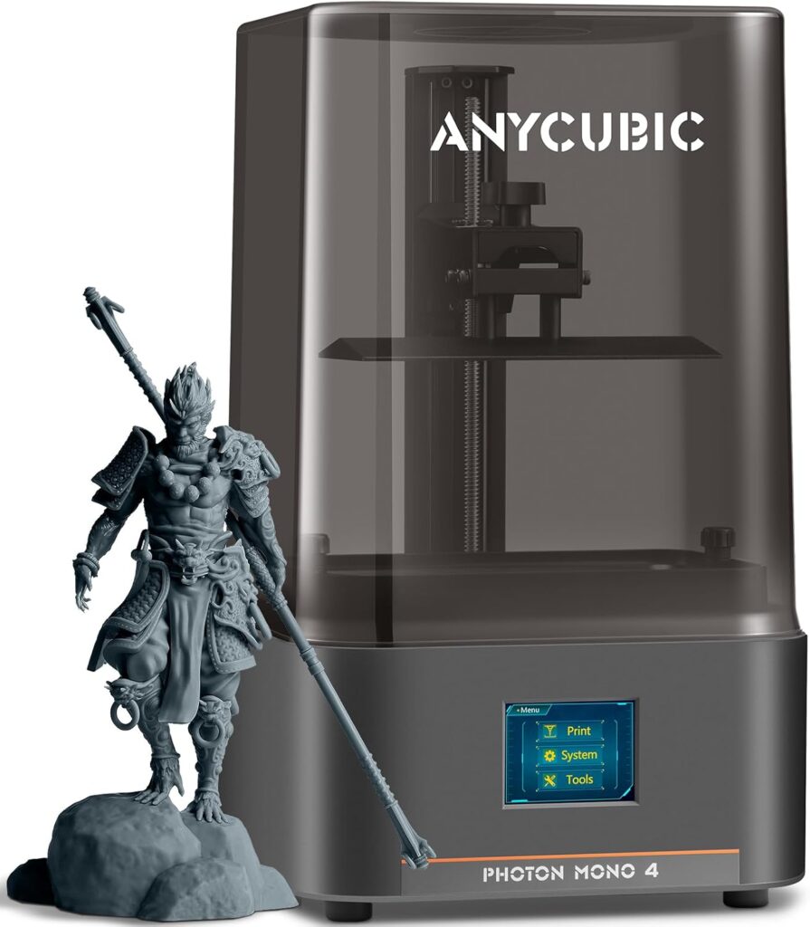 ANYCUBIC Photon Mono 4, Resin 3D Printer with 7 10K Mono LCD Screen, Stable LighTurbo Light Source and 70mm/h Fast Printing, Print Volume 6.04 x 3.42 x 6.49