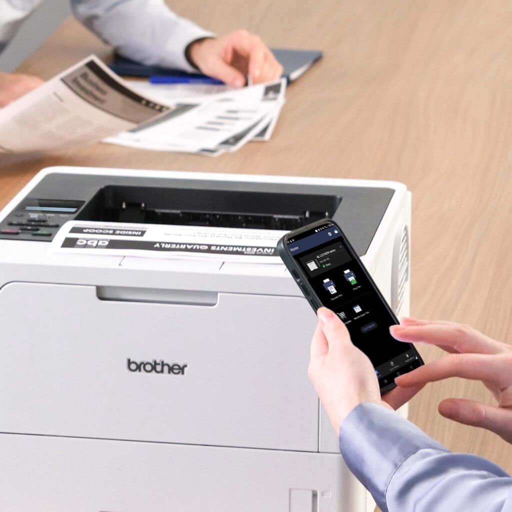 Brother HL-L5210DW Business Monochrome Laser Printer with Duplex Printing, Versatile PaperHandling, Wireless and Gigabit Ethernet Networking, and Mobile Printing, Works with Alexa