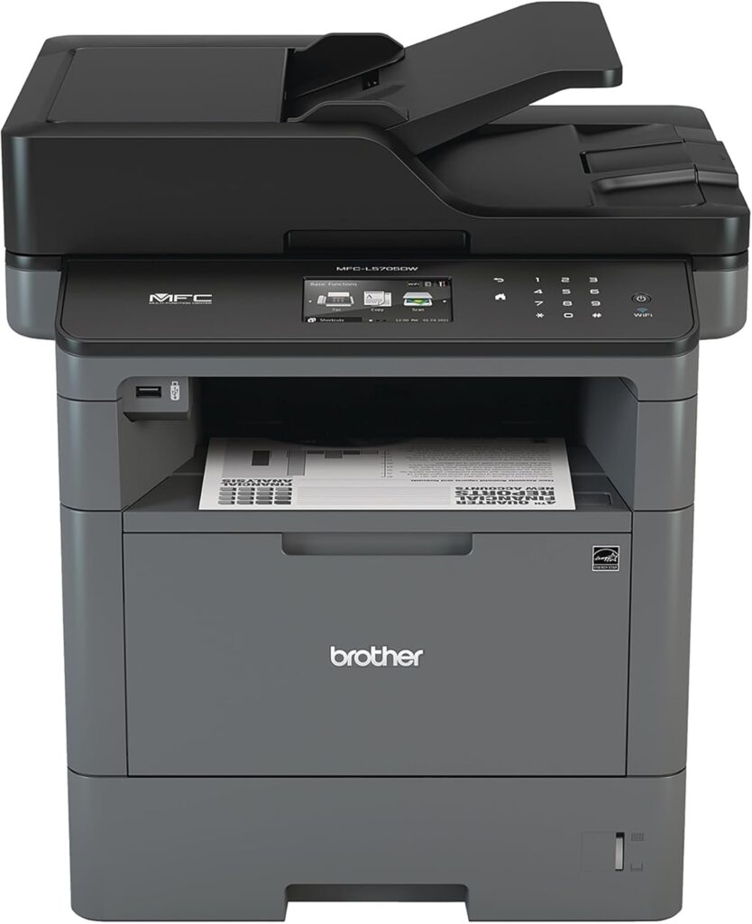 Brother MFCL5705DW Monochrome All-in-One Multifunction Laser Printer, up to 1,000 Extra Pages of Additional Toner Included in Box‡ (Renewed Premium)