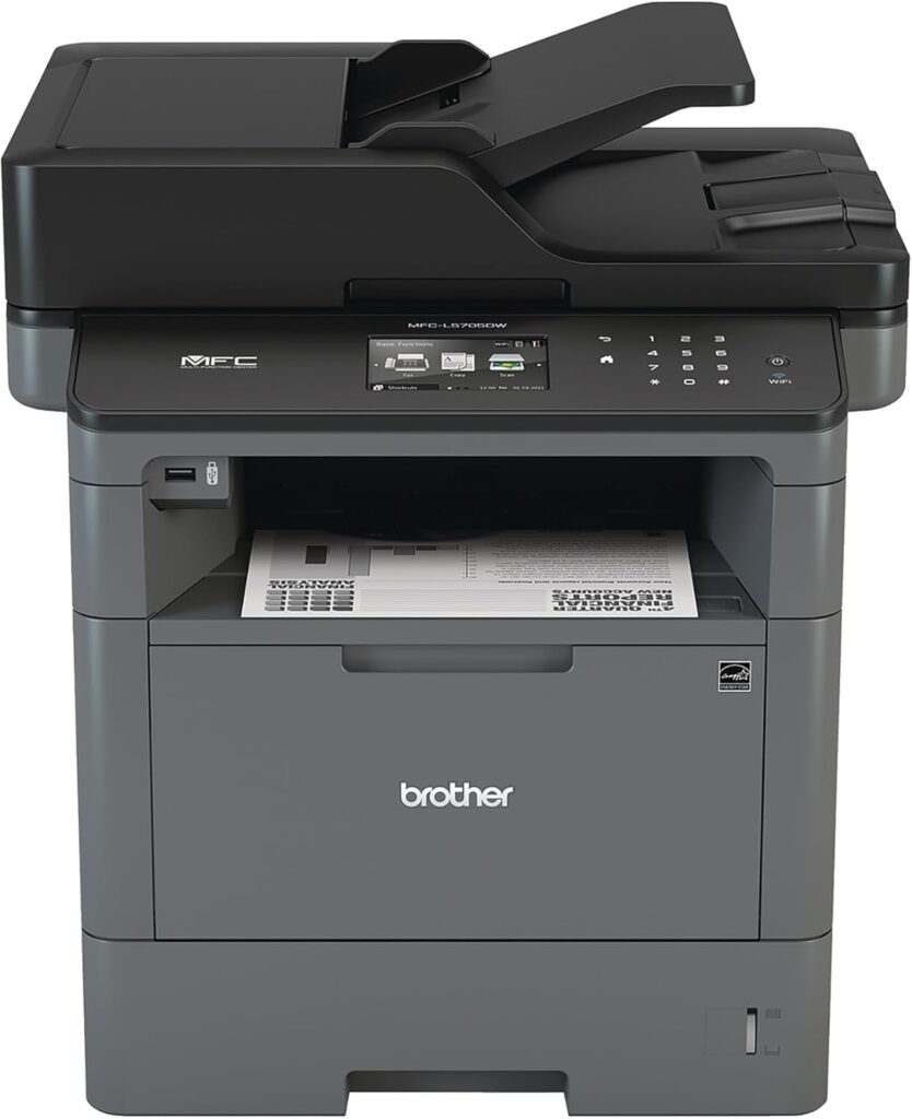 Brother MFCL5705DW Monochrome All-in-One Multifunction Laser Printer, up to 1,000 Extra Pages of Additional Toner Included in Box‡ (Renewed Premium)