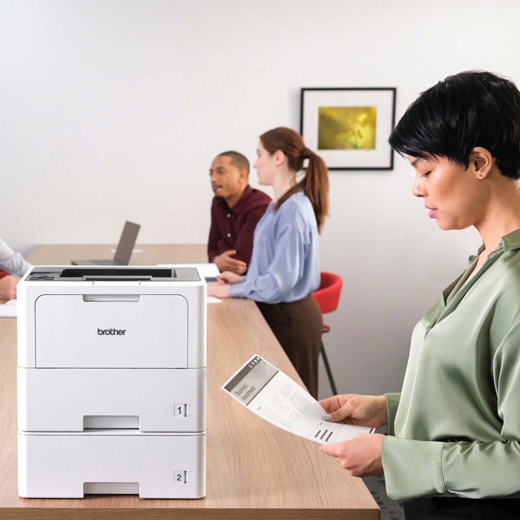 Brother Professional Laser Printer with High-Speed 50 ppm Output, Advanced Security Features, and Wireless Networking for Business, Monochrome Printing with Duplex Capability (HL-6210DW)