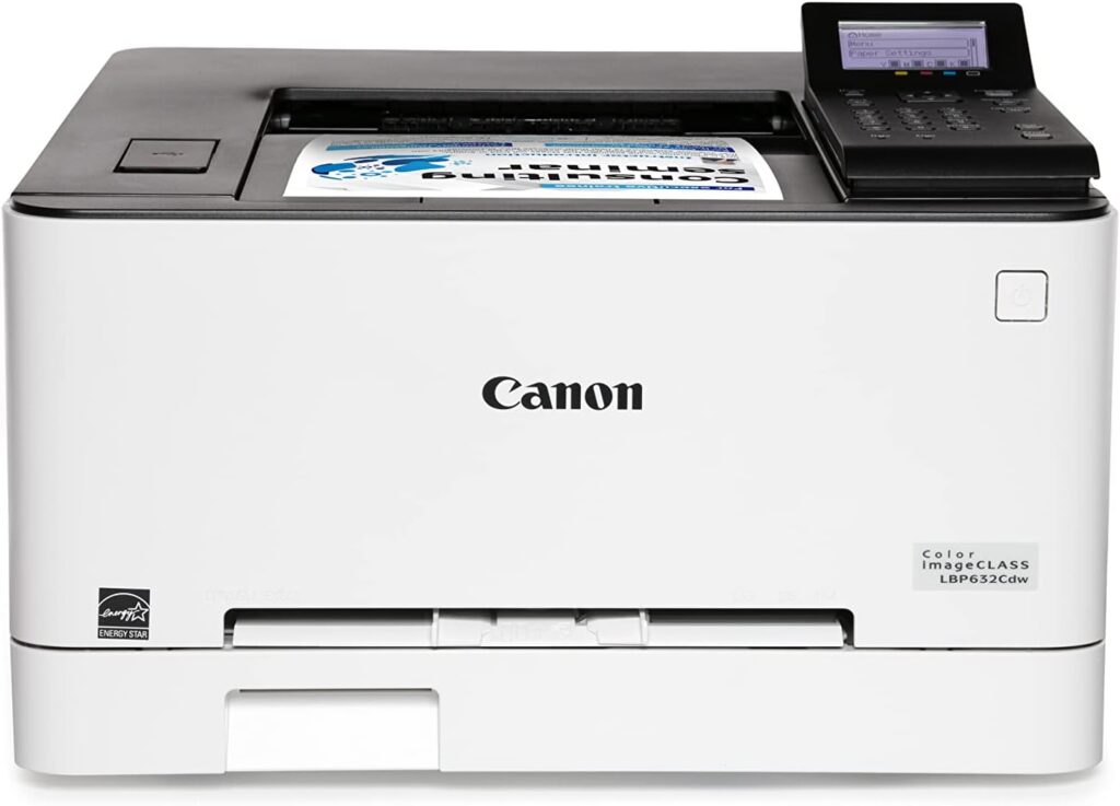 Canon Color imageCLASS LBP632Cdw - Wireless Duplex Laser Printer, Single Function, Home Office, Mobile Ready, 22 PPM Color, White