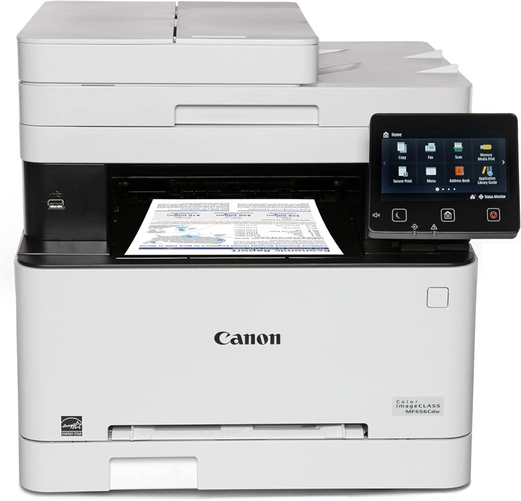 Canon Color imageCLASS MF656Cdw - Wireless Duplex Laser Printer, All-in-One with Copier, Scanner, Fax, Auto Document Feeder, Mobile Ready, 3 Year Limited Warranty, 22 PPM, White