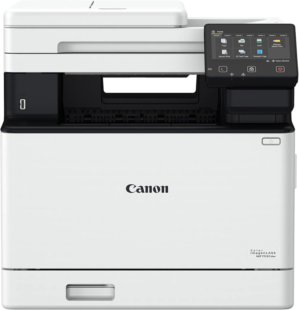 Canon Color imageCLASS MF753Cdw - Wireless Duplex Laser Printer, All-In-One with Scanner, Copier, Fax, Auto Document Feeder, Mobile Ready, 3 Year Limited Warranty, 35 PPM, White