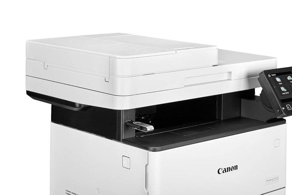 Canon imageCLASS D1650 - Monochrome Duplex Wireless Laser Printer, All-in-One With Scanner, Copier, Fax, Automatic Document Feeder, 3 Year Limited Warranty, 45 PPM, White