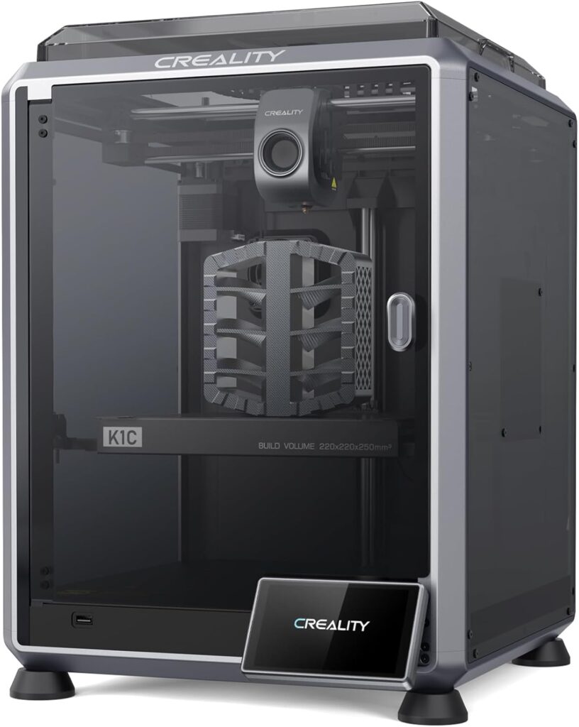 Creality K1C 3D Printer, 2024 New Version 600mm/s High-Speed Auto Leveling Clog-Free Robust Direct Extruder K1 SE Upgraded 3D Printer with AI Camera 300°C Printing Support Carbon Fiber Filaments