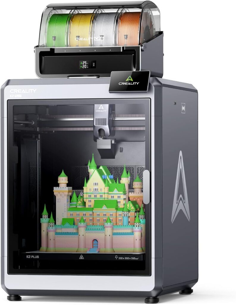 Creality K2 Plus Combo 3D Printer, Multi Color Printing with New CFS, Max 600mm/s Printing Speed, Full-auto Leveling, Next-Gen Direct Drive Extruder, Dual Al Camera, Build Volume 350 * 350 * 350mm