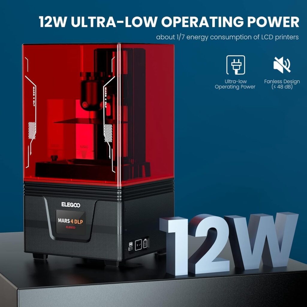 ELEGOO Mars 4 MSLA 3D Printer with 7 9K Monochrome LCD, UV Resin Photocuring Printer, Multiple Print Modes, Printing Size of 6.04 x 3.06 x 6.89 inches