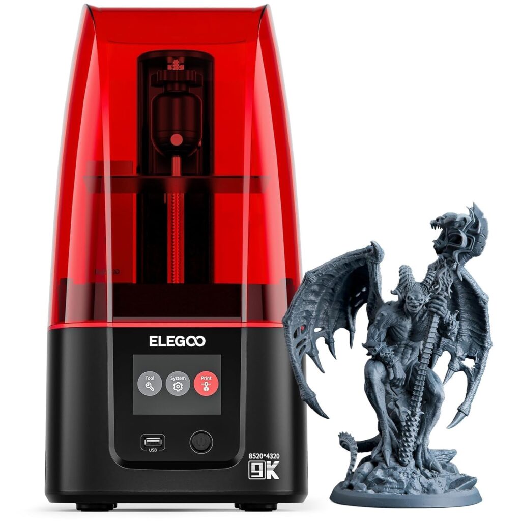 ELEGOO Mars 4 MSLA 3D Printer with 7 9K Monochrome LCD, UV Resin Photocuring Printer, Multiple Print Modes, Printing Size of 6.04 x 3.06 x 6.89 inches