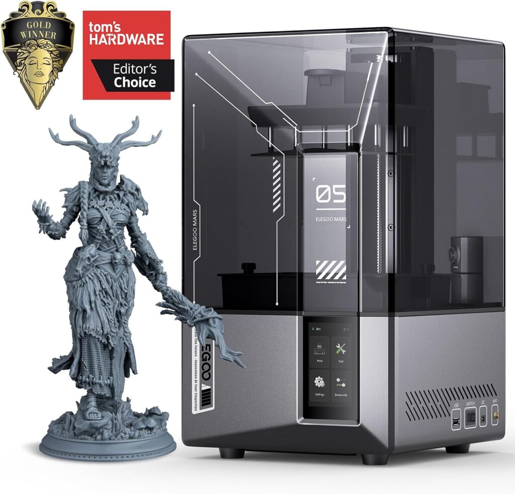 ELEGOO Mars 5 Ultra Resin 3D Printer, 9K 7 Mono LCD, High-Speed Printing 150mm/h, AI Smart Camera, WiFi-Transfer, Auto-Leveling, Printing Size of 6.04 x 3.06 x 6.49 inch