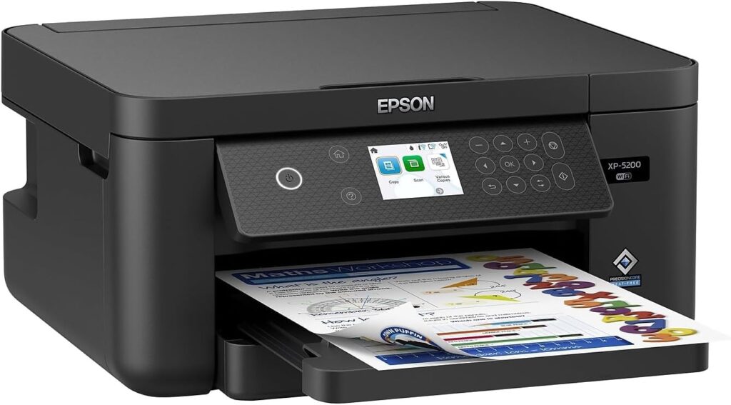 Epson Expression Home XP-5200 Wireless Color All-in-One Printer with Scan, Copy, Automatic 2-Sided Printing, Borderless Photos, 150-Sheet Paper Tray and 2.4 Color Display,Black