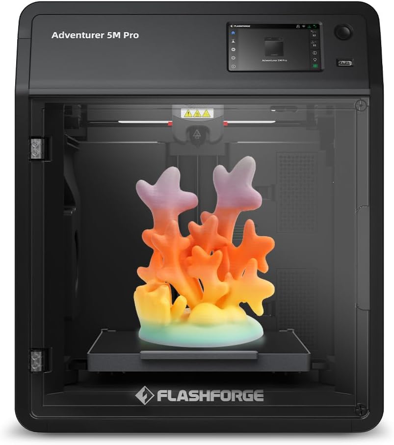 FLASHFORGE AD5M 3D Printer,600mm/s High-Speed CoreXY Printer,1-Click Auto Leveling, 220x220x220mm Build Volume,Direct Drive Extruder,Quick-Swap Nozzle,Ideal for Rapid PrototypingDIY 3D Printing
