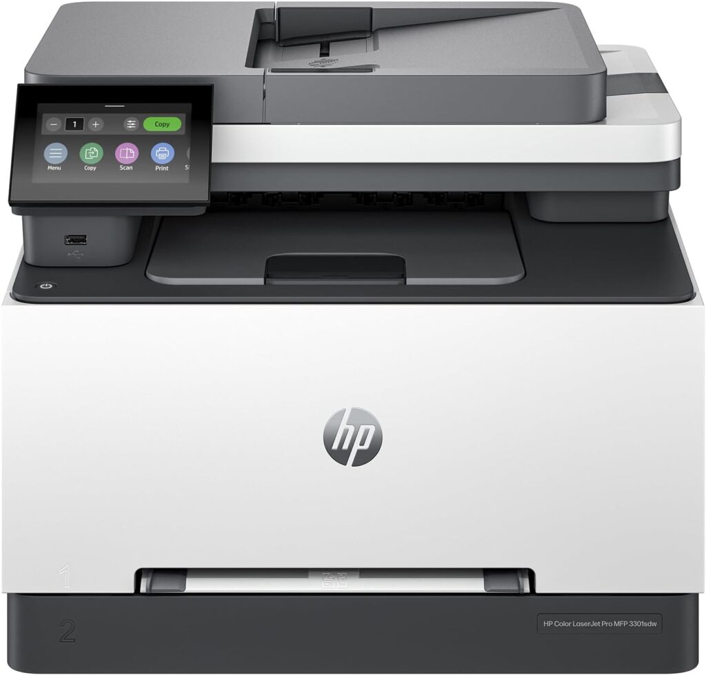 HP Color Laserjet Pro MFP 3301sdw Wireless All-in-One Color Laser Printer, Scanner, Copier, Best-for-Office (499Q3F)