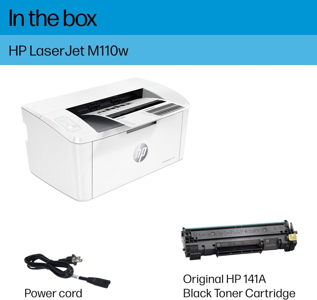 HP LaserJet M110w Wireless Black  White Printer, Print, Fast speeds, Easy setup, Mobile printing, Best for small teams