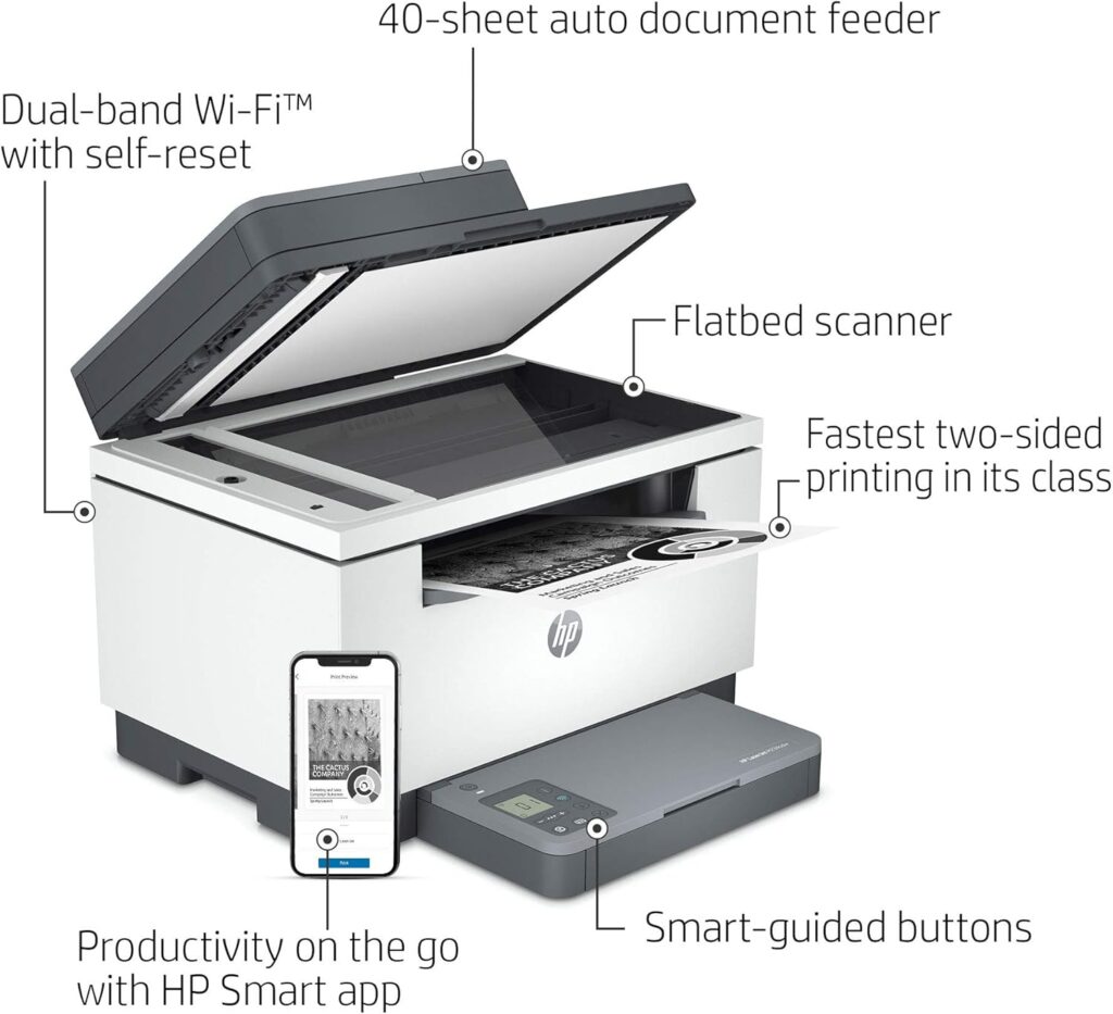 HP Laserjet M209dw Wireless Black  White Laser Printer, Single-Function, Print, Best for Home Office (Renewed)