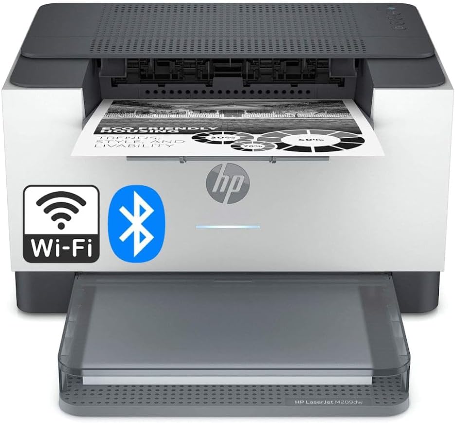 HP Laserjet M209dw Wireless Black  White Laser Printer, Single-Function, Print, Best for Home Office (Renewed)
