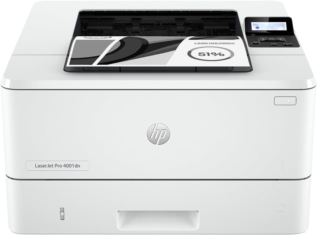 HP LaserJet Pro 4001dn Black  White Printer, Print, Fast speeds, Easy setup, Mobile printing, Advanced security, Best-for-small teams, Ethernet/USB only