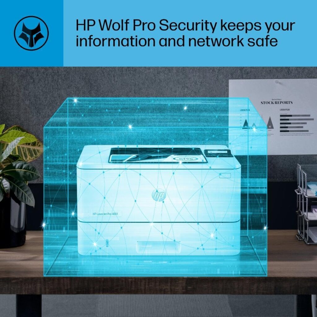 HP LaserJet Pro 4001dw Wireless Black White Printer, Best-for-Office (2Z601F)