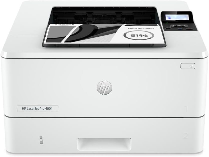 HP LaserJet Pro 4001dw Wireless Black White Printer, Best-for-Office (2Z601F)