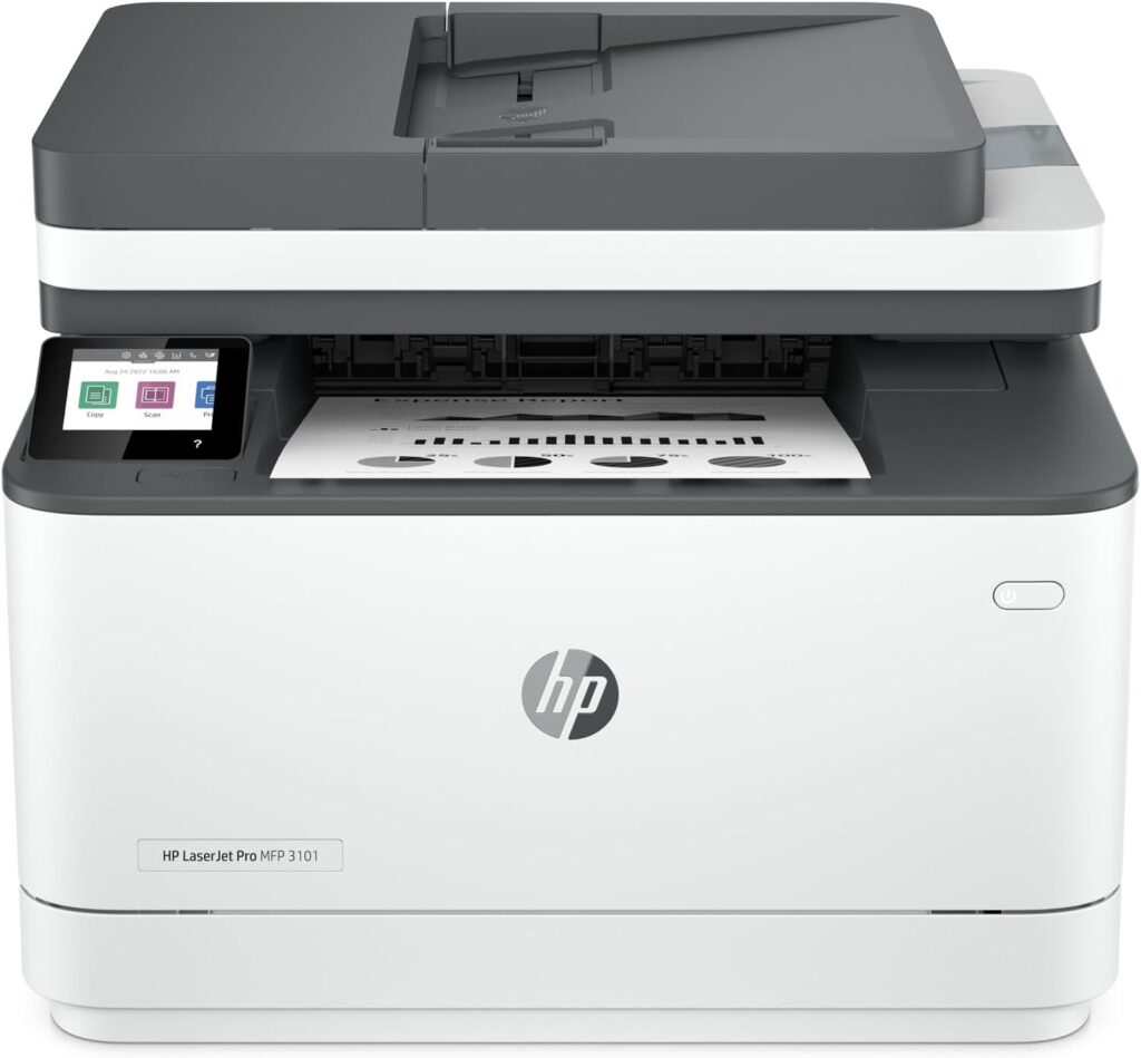 HP LaserJet Pro MFP 3101fdw Wireless Black  White All-in-One Laser Printer, Scanner, Copier, Fax, Best-for-Office (3G628F)
