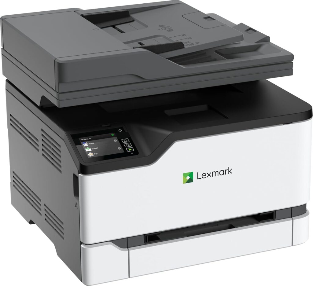 Lexmark CX331adwe Color All-in-One Laser Printer with Touchscreen, Office Scanner Copier Laser, Mobile Ready, Auto Duplex Printing  Analog Fax, Wireless, White, 26 ppm Mono/Color, 600 dpi (40N9070)