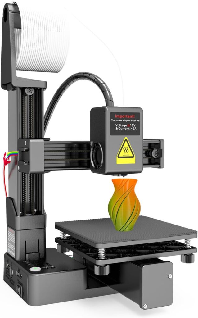 Portable 3D Printer - Compact FDM 3D Printer with Removable Build Plate, PLA  TPU Filament Compatibility, 0.4mm Nozzle, 100x100x100mm Build Volume, Easy-to-Use Design for Beginners
