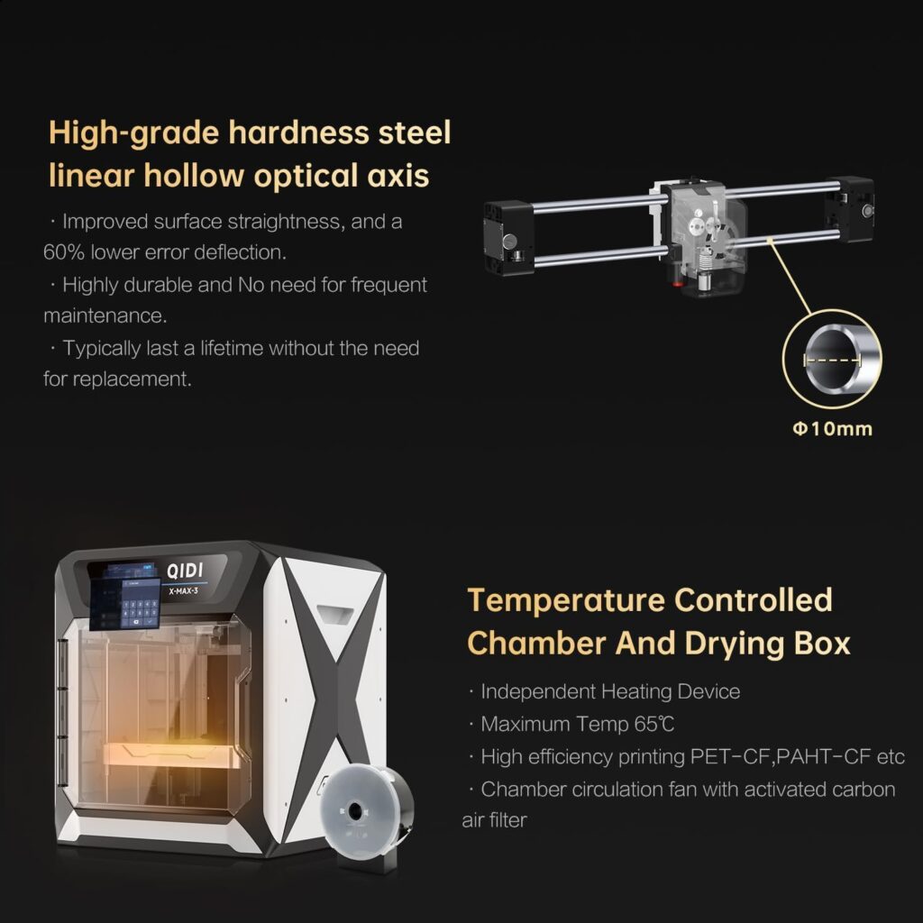 QIDI Q1 Pro 3D Printer with Active Chamber Heating, Max 600mm/s High-Speed, Core XY Structure, Fully Auto Leveling System, 350°C Direct Extruder Support Carbon Fiber Filaments,Smart Tangle Detection
