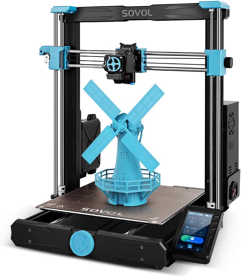 Sovol SV06 Plus 3D Printer with 300℃ High Temp 250mm/s High Speed All Metal Hotend, Planetary Dual Gear Direct Drive Touch Screen Auto Leveling 32-bit Silent Board, Printing Size 11.8x11.8x13.4 inch