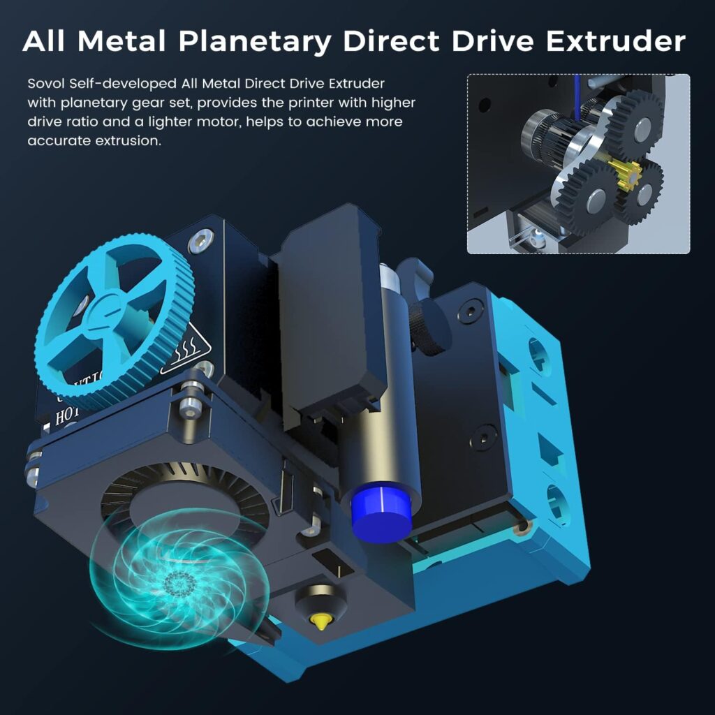 Sovol SV06 Plus 3D Printer with 300℃ High Temp 250mm/s High Speed All Metal Hotend, Planetary Dual Gear Direct Drive Touch Screen Auto Leveling 32-bit Silent Board, Printing Size 11.8x11.8x13.4 inch