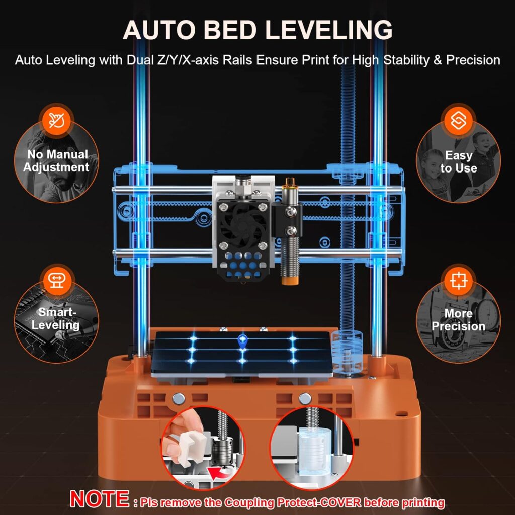 Upgraded Tina2S 3D Printer, HEPHI3D 3D Printers WiFi Cloud Printing Auto Bed Leveling, Fully Assembled Mini 3D Printers for Beginners, Silent Print, Fully Open Source DIY 3D Printers for Home, School