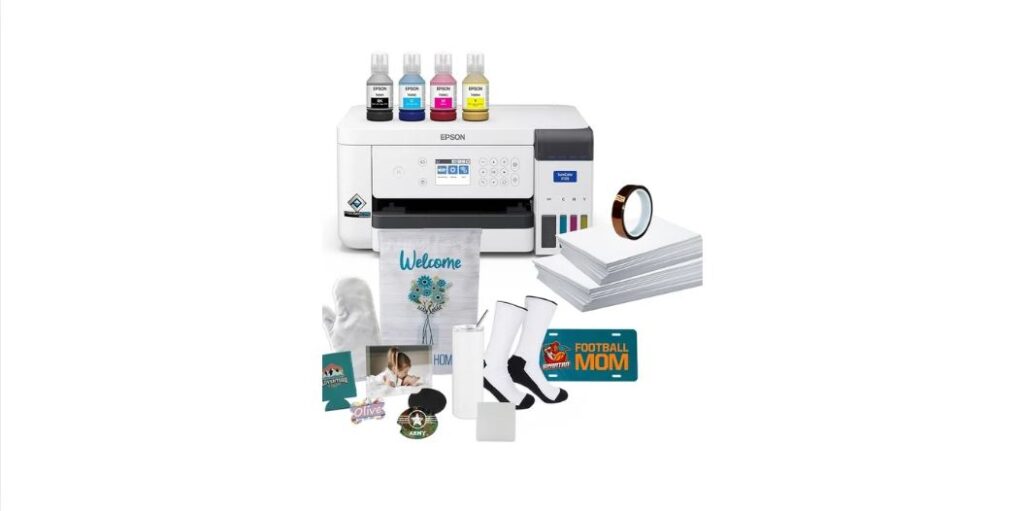 Epson SureColor F170 Dye-Sublimation Printer. Includes Full Set of Ink, User Guide, AC Power Cable, Sublimation Starter Kit