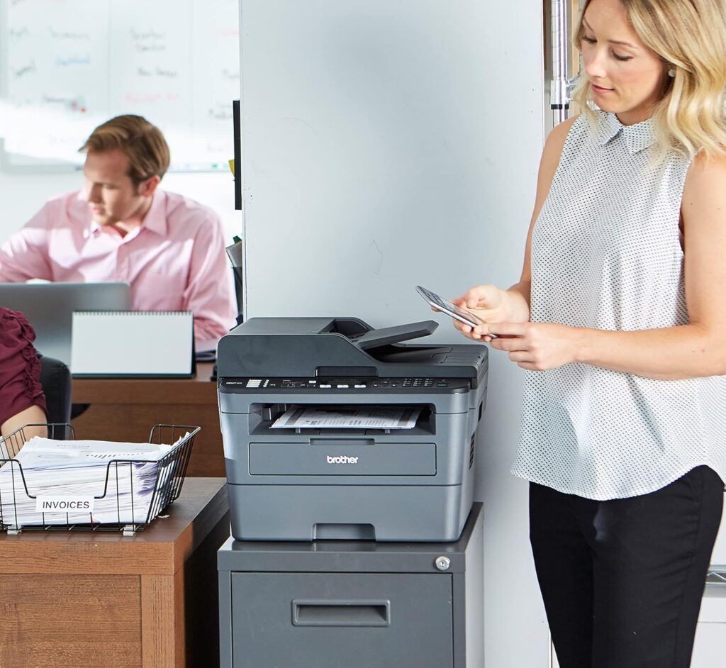 Brother Monochrome Laser Printer, MFCL2710DW, Wireless Networking, Duplex Printing, Includes 4 Month Refresh Subscription Trial and Amazon Dash Replenishment Ready