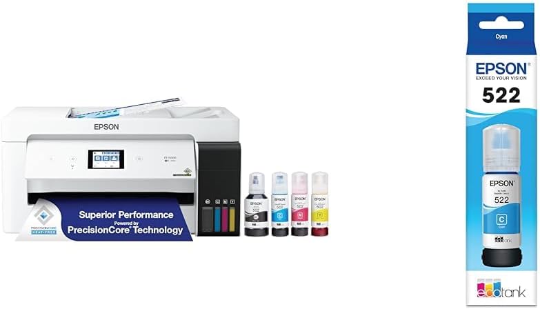 Epson EcoTank ET-15000 Wireless Color All-in-One Supertank Printer with Scanner, Copier, Fax, Ethernet and Printing up to 13 x 19 Inches, White