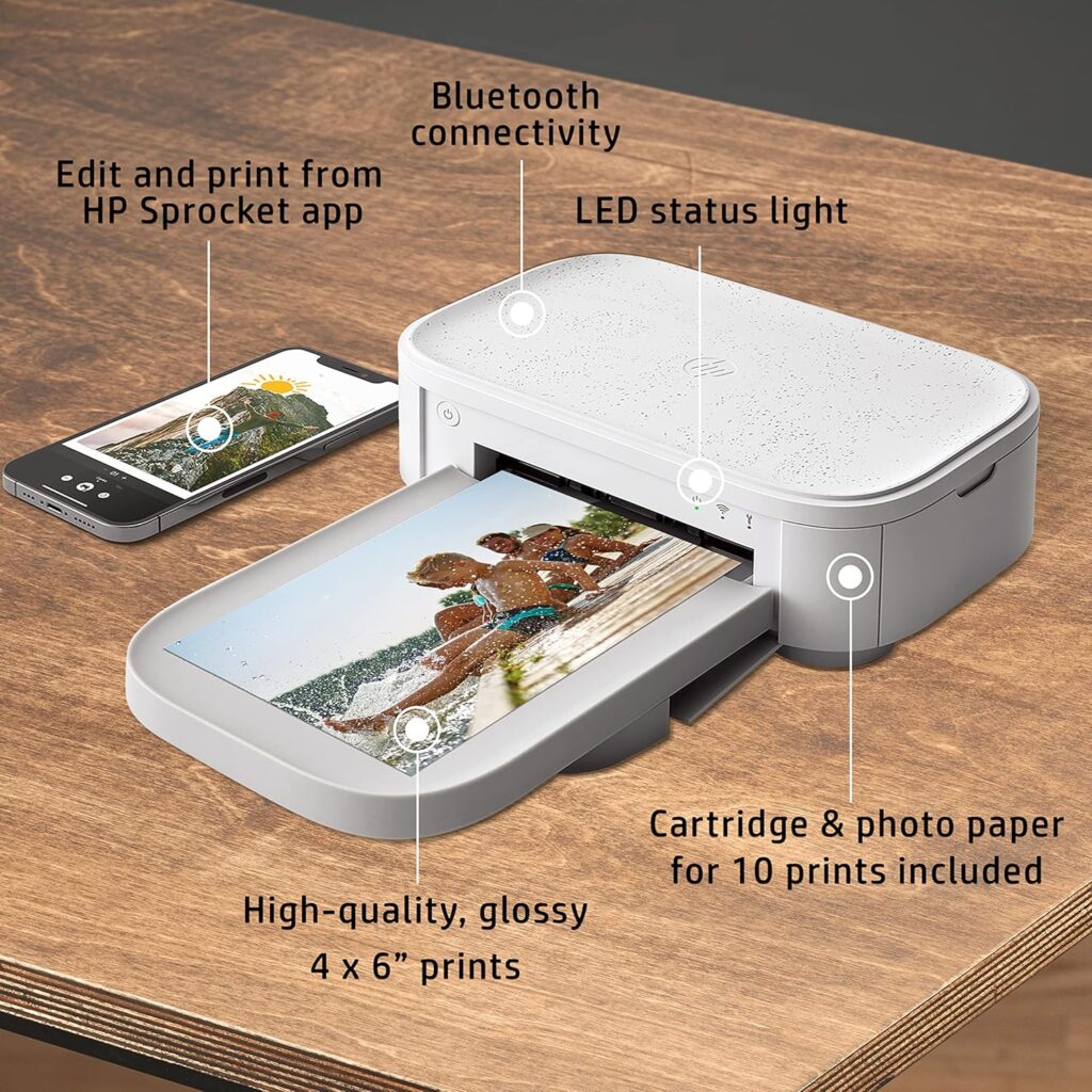 HP Sprocket Studio Plus 4x6 Wireless Instant Photo Printer – Wi-Fi, Premium Dye Sublimation, Compact - Prints Vibrant Color Pictures from iOS  Android Devices - Editing App for Fun, Creative Photos