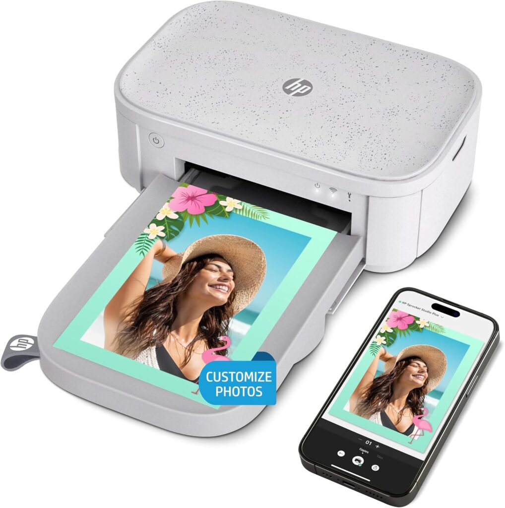 HP Sprocket Studio Plus 4x6 Wireless Instant Photo Printer – Wi-Fi, Premium Dye Sublimation, Compact - Prints Vibrant Color Pictures from iOS  Android Devices - Editing App for Fun, Creative Photos