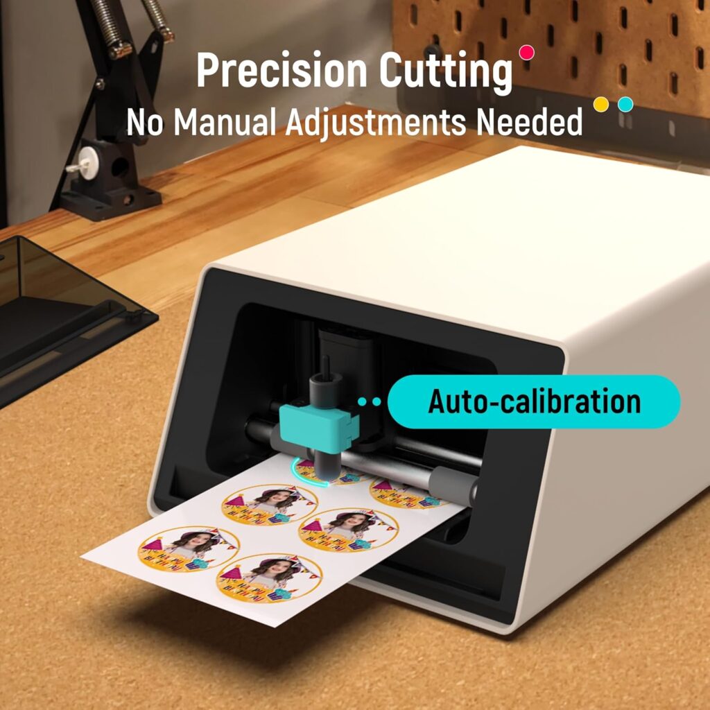 Liene PixCut S1 Color Sticker Printer  Cutting Machine - All-in-One Sticker Maker for DIY Crafts, Custom Labels  Gifts. Thermal Dye-Sublimation Photo Printer, 300 DPI, Precise AI Auto-Cutting