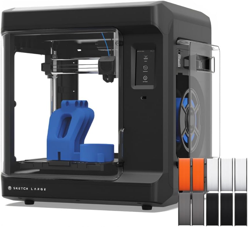 MakerBot Sketch 3D Printer with Fused Deposition Modelling Print Technology (Black, Large) Bundle with PLA Filament (10-Pack) (2 Items)