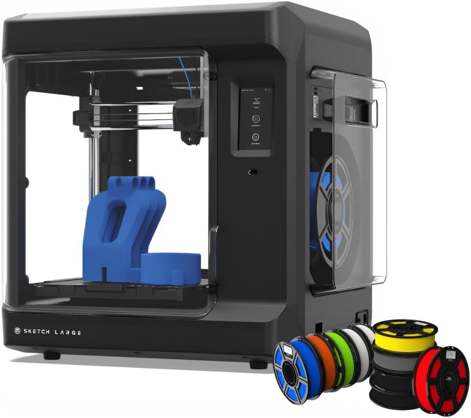 MakerBot Sketch 3D Printer with Fused Deposition Modelling Print Technology (Black, Large) Bundle with PLA Filament for Sketch Classroom and Printers (10-Pack) (2 Items)