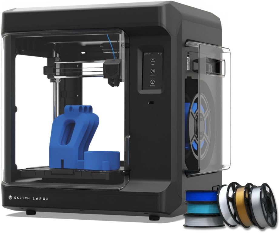 MakerBot Sketch 3D Printer with Fused Deposition Modelling Print Technology (Black, Large) Bundle with Sketch Winter Holiday 3D Printing Filament for Custom Gifts (6-Pack) (2 Items)