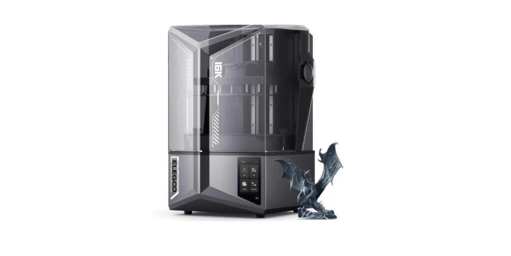 ELEGOO Saturn 4 Ultra 16K Resin 3D Printer with 10 inch 16K Mono LCD and Flip-up Lid, Smart Tank Heating at 30 °C, 150mm-h High Speed Printing, Large Printing Size of 8.33 × 4.66 × 8.66 Inches