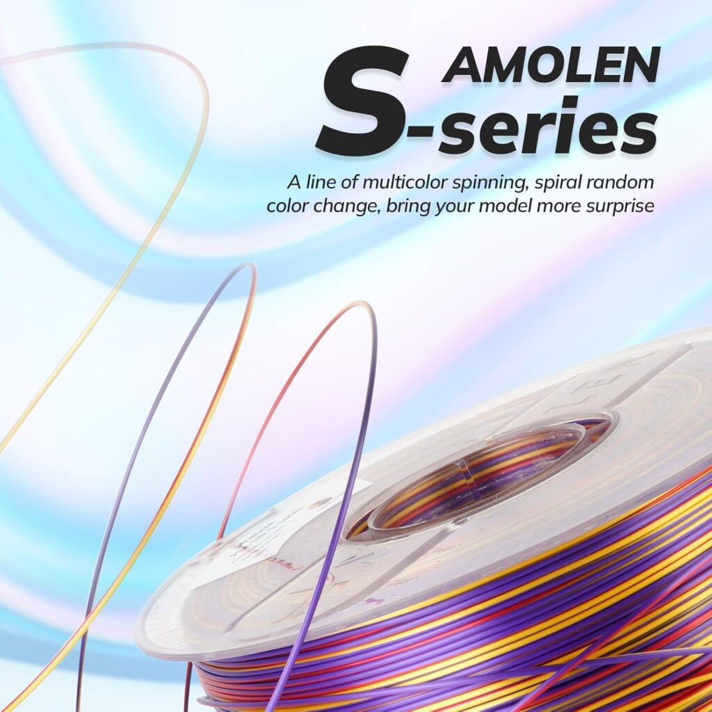 AMOLEN Silk PLA 3D Printer Filament, Silk Dual Color Blue Green PLA Filament 1.75mm, Shiny Coextrusion PLA Filament, Color Change 3D Printing Filament 1KG/2.2lb
