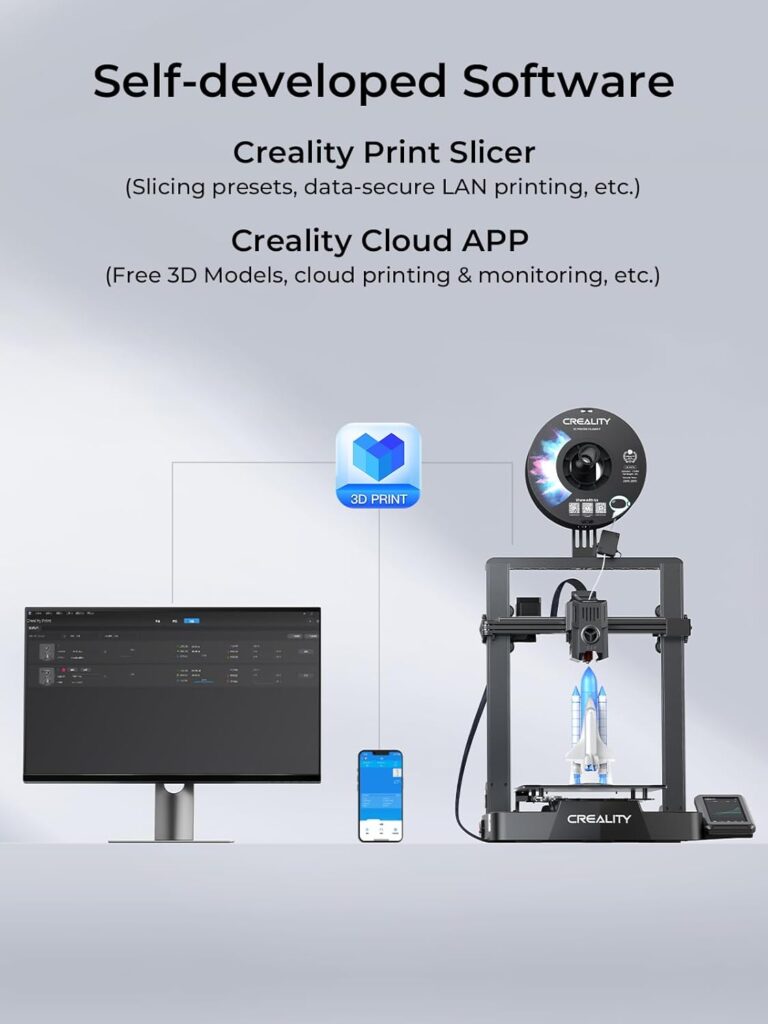 Creality Ender-3 V3 KE 3D Printer, 500 mm/s High-Speed Printing with Auto-Leveling, Sprite Direct Extruder Supports 300℃ Printing, Ultra-Smooth and Stable, 220×220×250 mm Print Volume