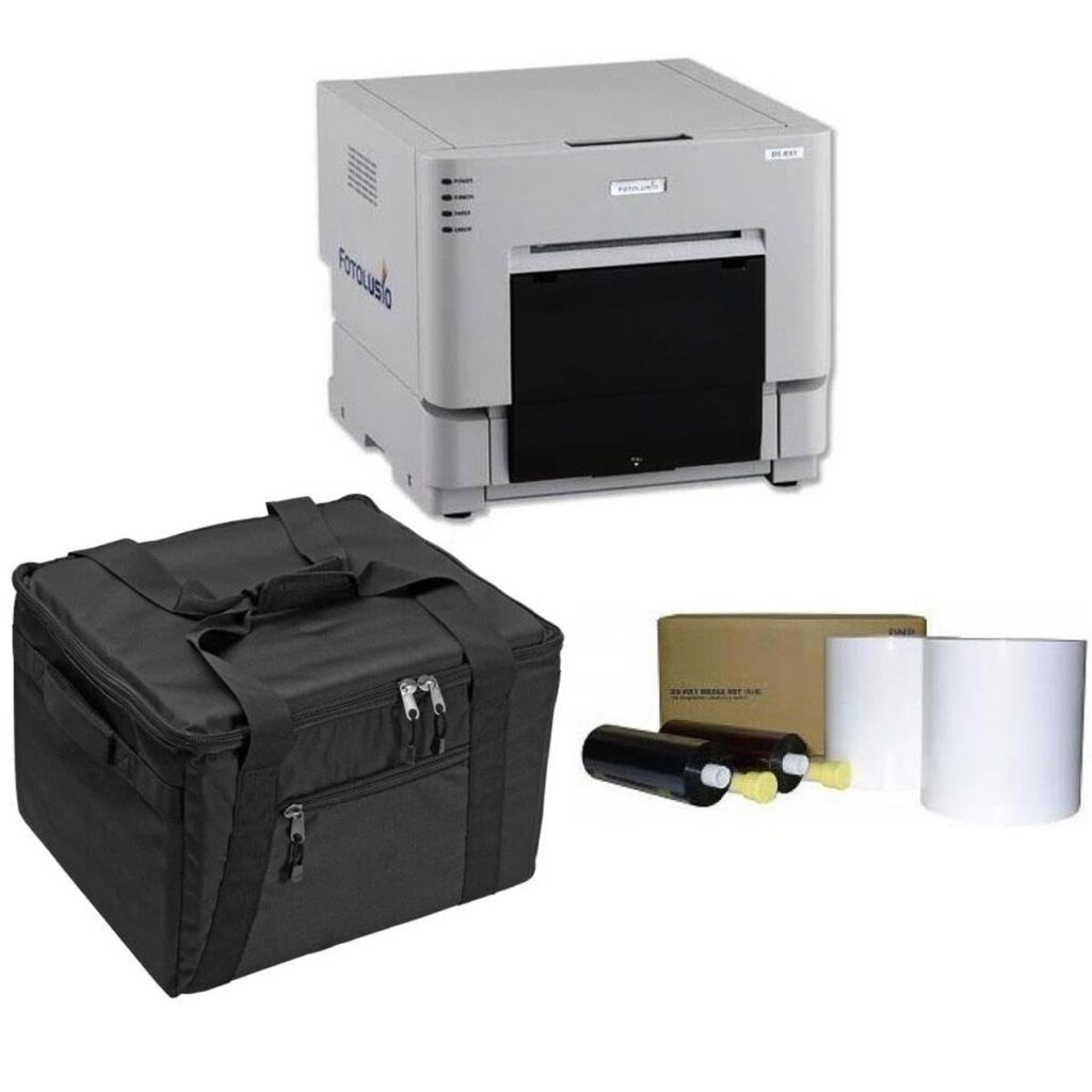 DNP DS-RX1HS 6 Dye Sublimation Printer, 290 4x6 Prints Per Hour - Bundle - with 4x6 Media, 700 Prints Per Roll, 2 Rolls and Protective Carrying Case